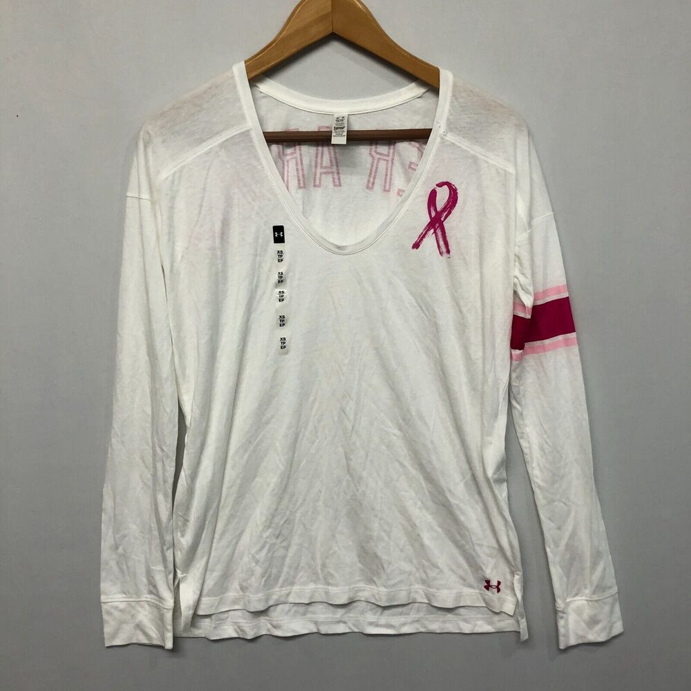 NWOT Under Armour in Pink Women Long Sleeve Tee T-Shirt Size XS X-Small M191 -7